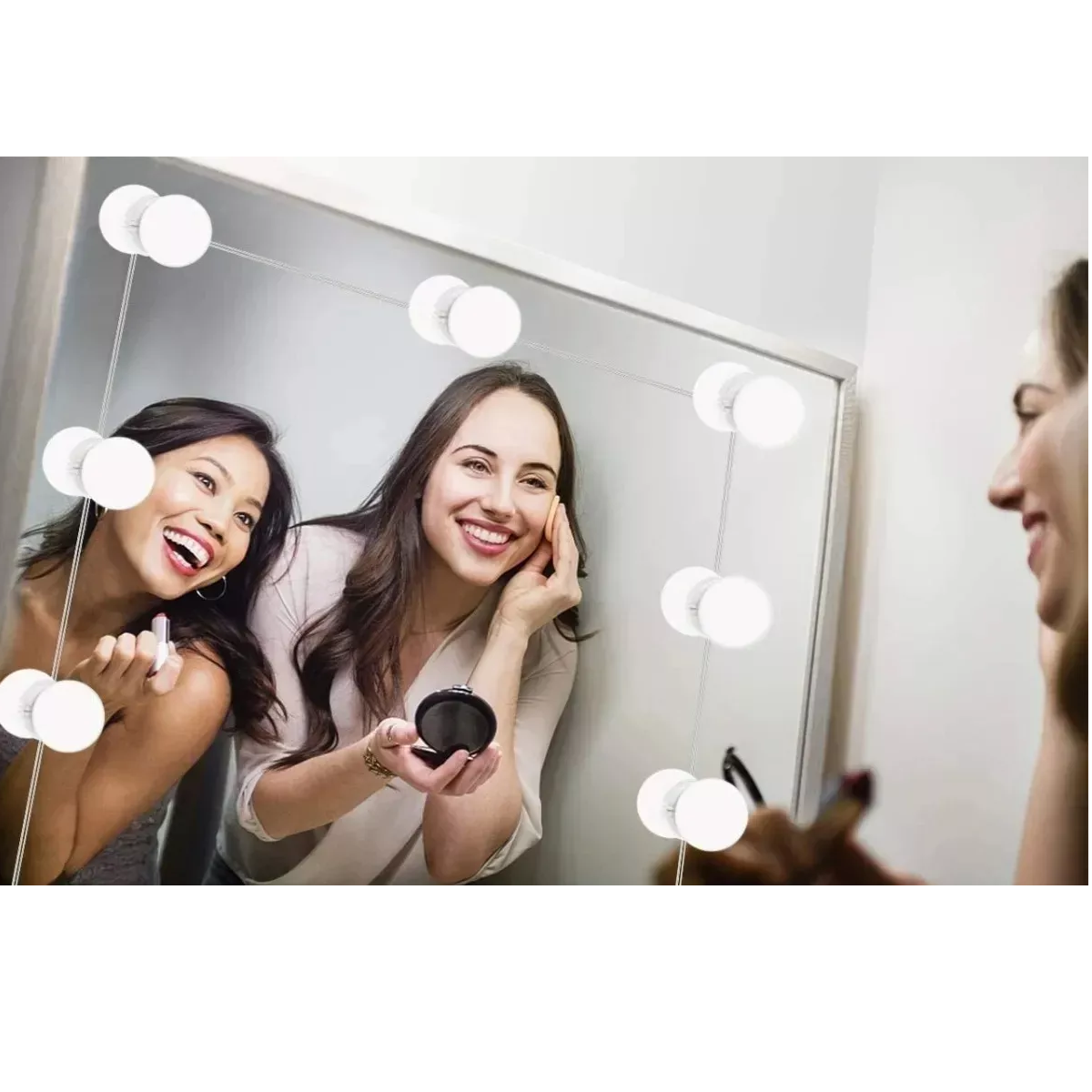 Luces Para Espejo Maquillaje Hollywood Con 10 Focos Led