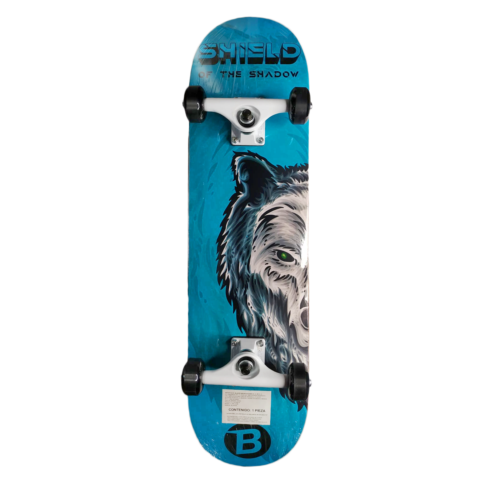 Patineta Skateboard con diseño de Lobo Azul