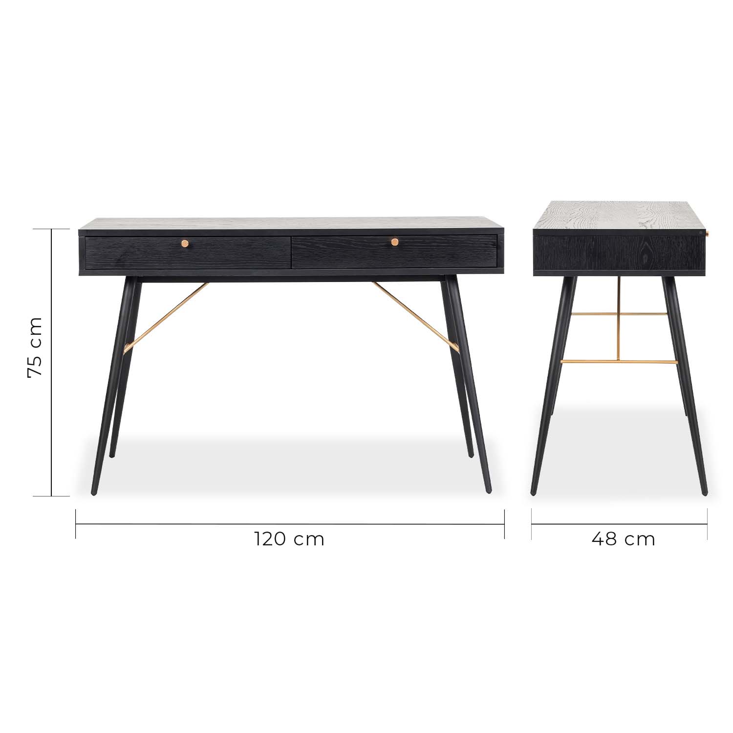 Escritorio Oficina - Home Office -Gamer Luxo120x50 cm Negro Mundo In