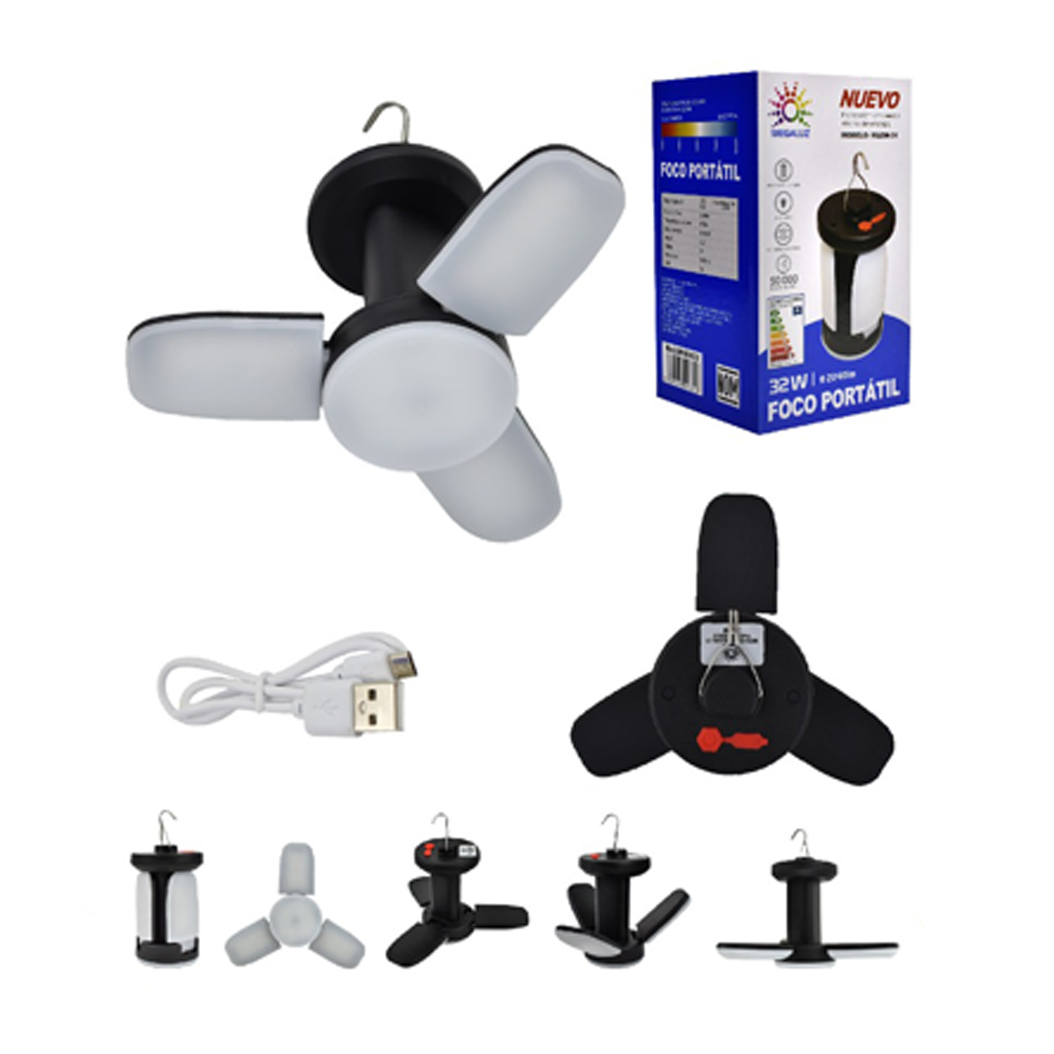 Foco Portátil LED de 32W Megaluz EM16W32