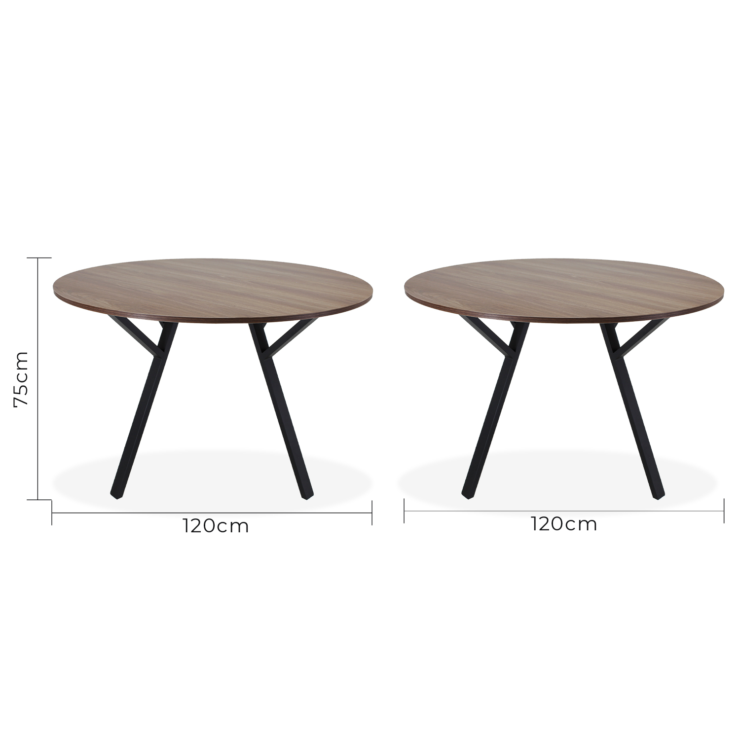 Mesa Comedor Redonda Sibari Nogal Desayunador 120 cm Mundo In