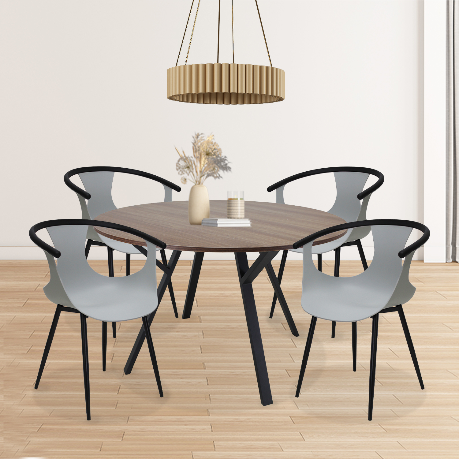 Mesa Comedor Redonda Sibari Nogal Desayunador 120 cm Mundo In