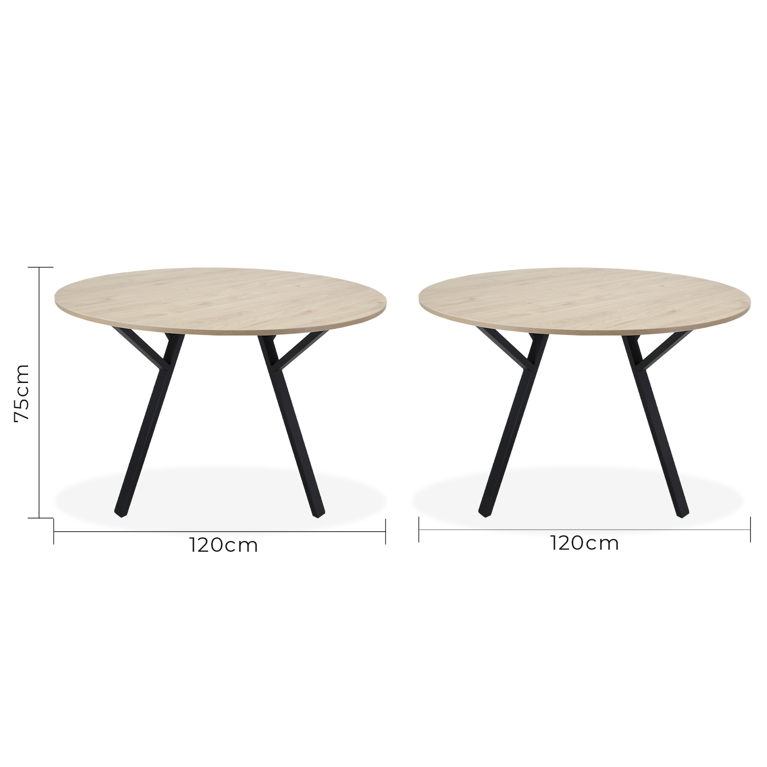 Mesa Comedor Redonda Sibari Encino Desayunador 120 cm Mundo In