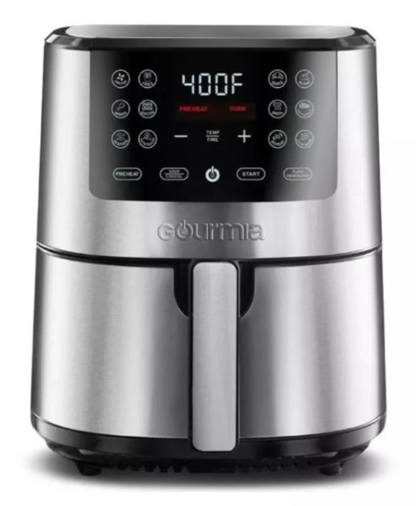Freidora De Aire Digital Gourmia 3.78ltrs Acero Inoxidable