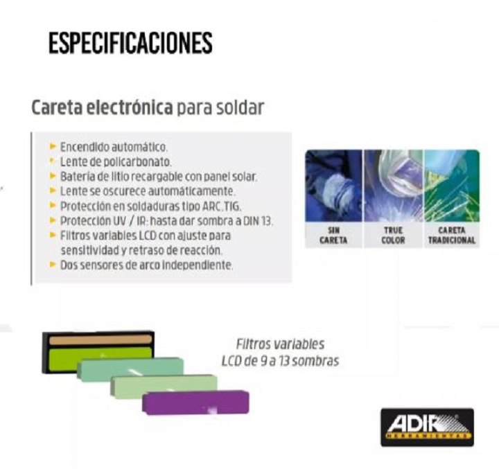 Careta electrónica soldar automática azul