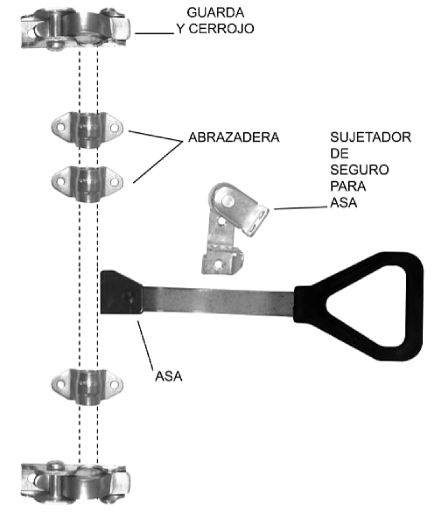Cerrojo Herraje Caja Seca Camión De 3/4 Galvanizado