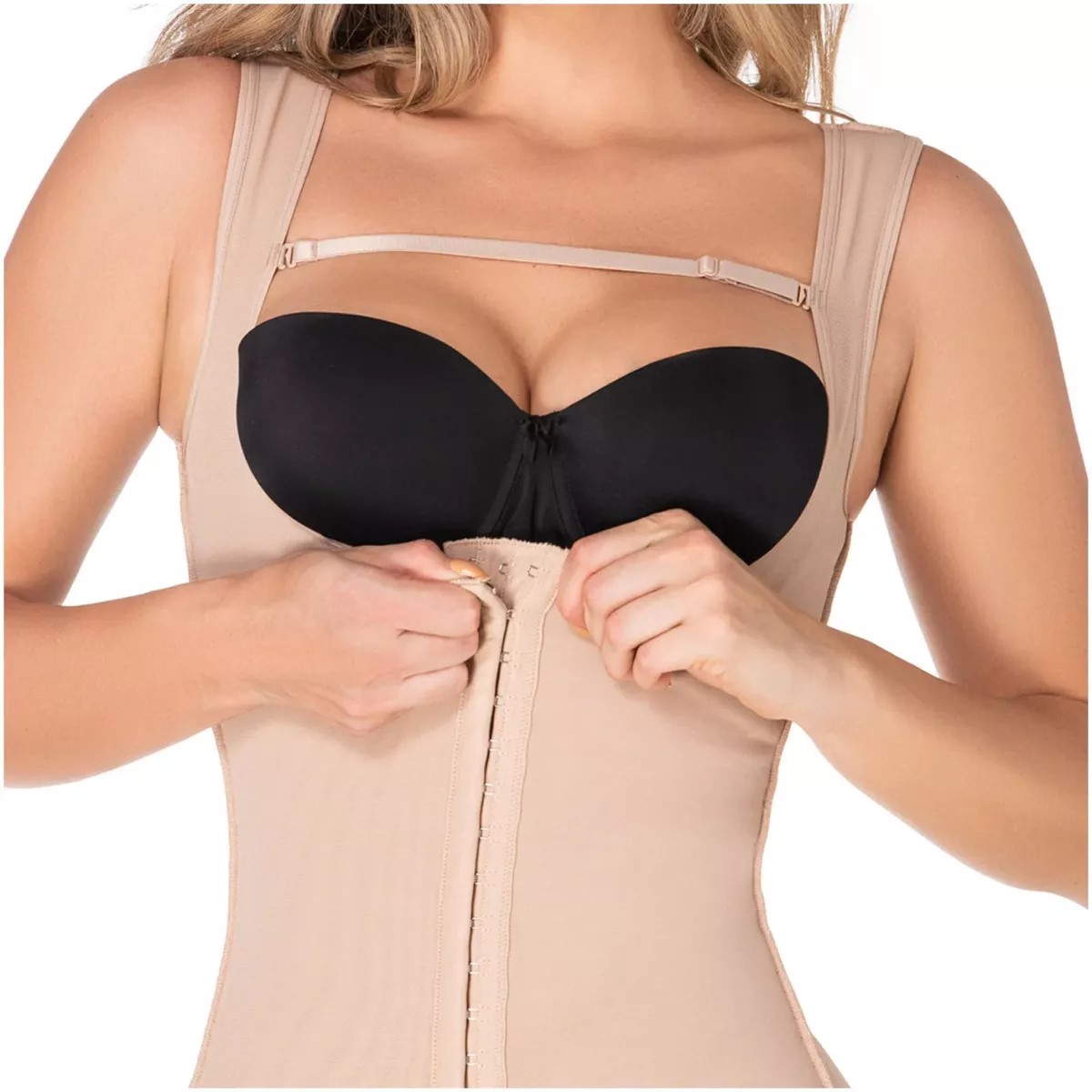 Fajas Colombianas Postparto Powernet Moldeador De figura, Faja Colombiana Postquirurgica Tipo Body Short  Reductora De Medidas, Faja Colombiana Para Mujer Con Broches Frontales Alta Compresion