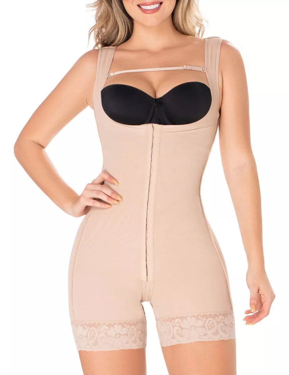 Fajas Colombianas Postparto Powernet Tipo Body Short Moldeador De figura, Faja Colombiana Reductora De Medidas, Faja Colombiana Para Mujer Con Broches Alta Compresion