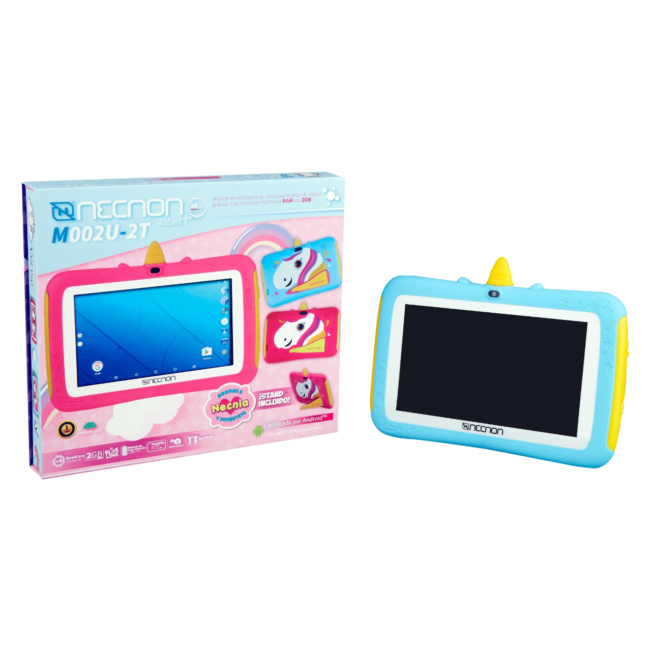 TABLET 7" KIDS UNICORNIO CELESTE 2GB/16GB CERTIFICADA NECNON