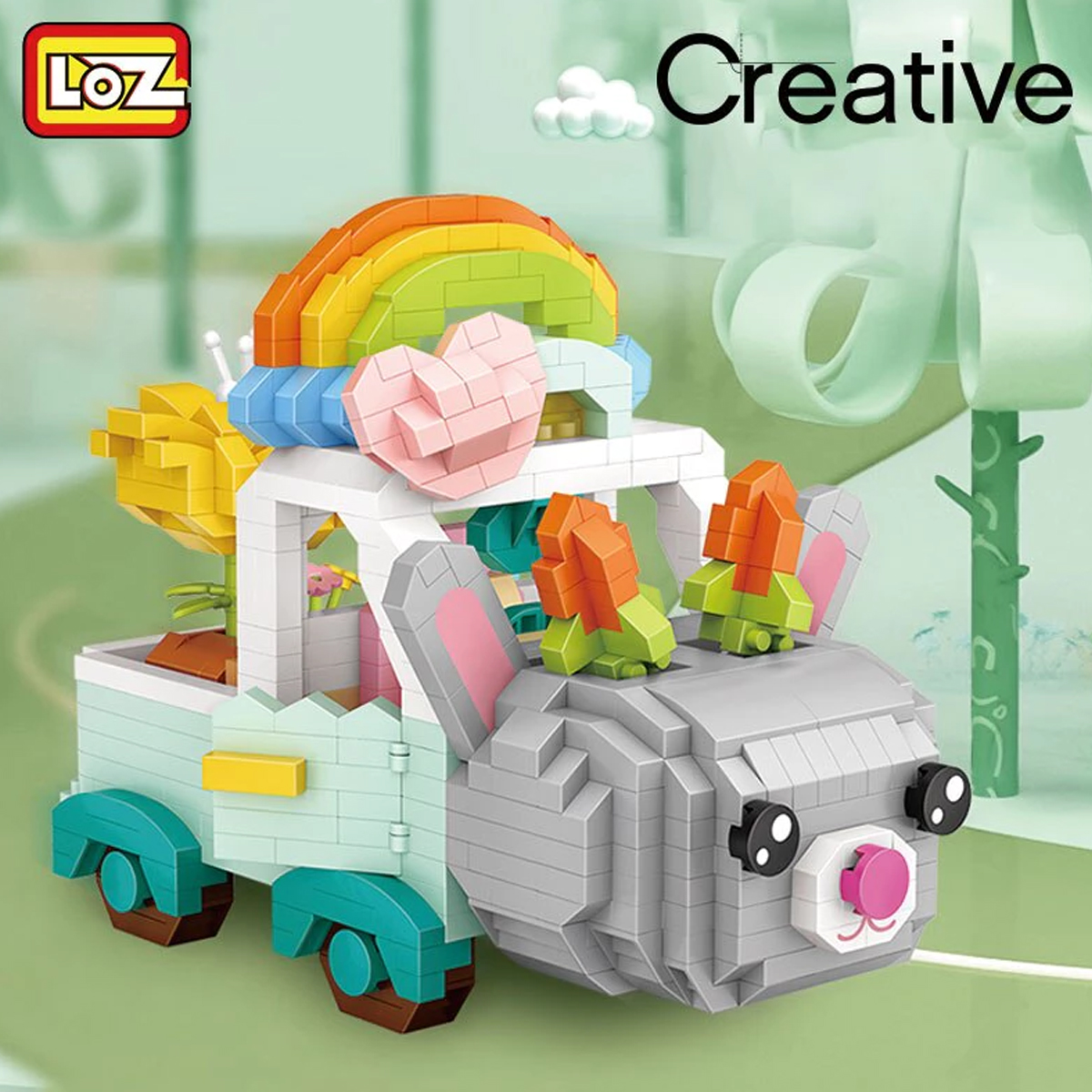 Mini Bloques De Construcción Diseño Coche Conejo Loz Armable 