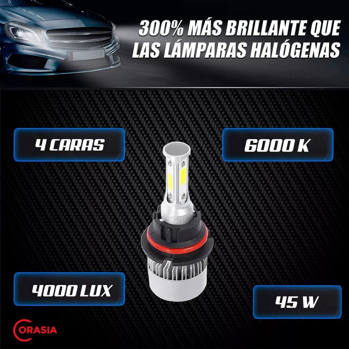 Kit Led G17 Con 4 Caras Principales Alta Baja H13