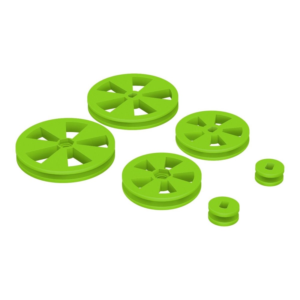 Kit 6 Poleas Fabricado Plastico Verde P/ Proyectos Steren