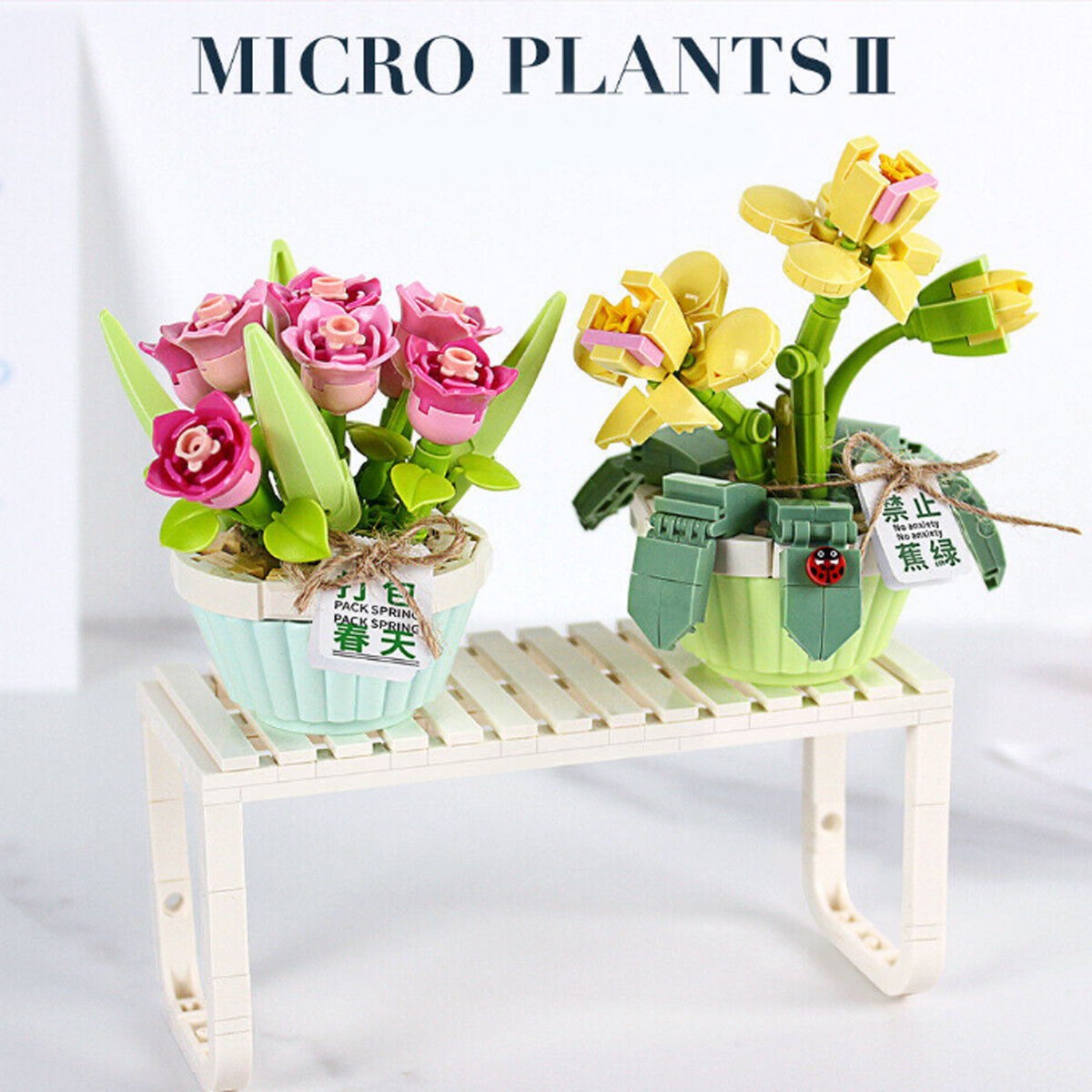 Mini Bloques De Construcción Planta En Maceta Tulipán Loz