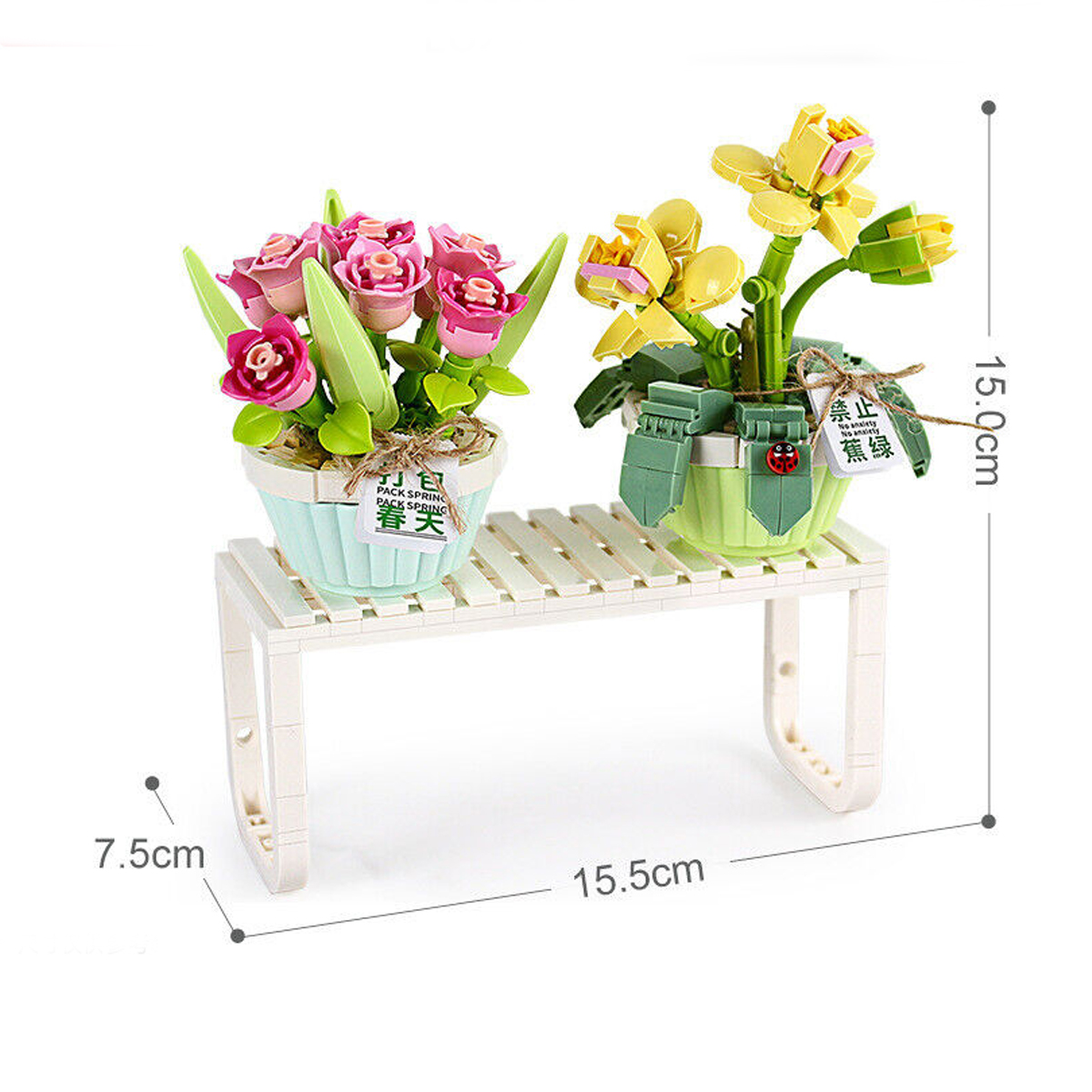 Mini Bloques De Construcción Planta En Maceta Tulipán Loz