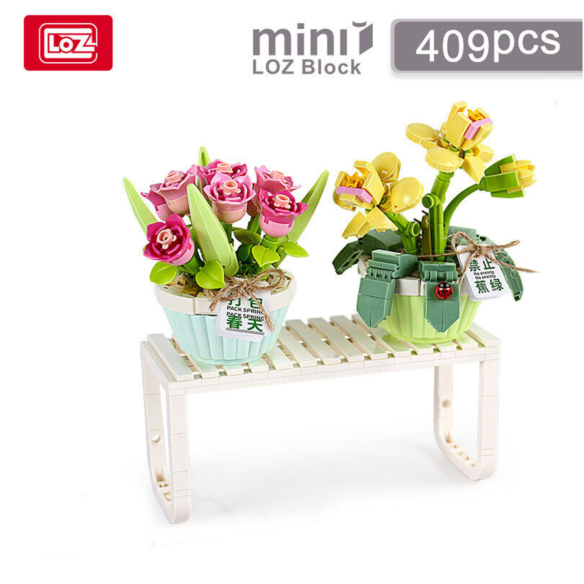 Mini Bloques De Construcción Planta En Maceta Tulipán Loz
