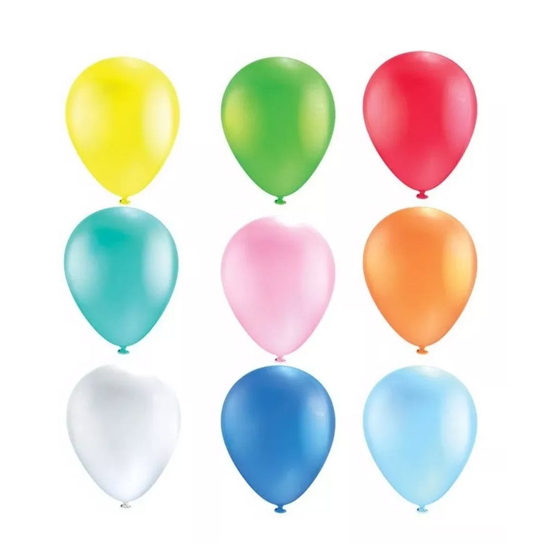 Globos Payaso 5", colores surtidos, calidad Helio, 100 pzas.