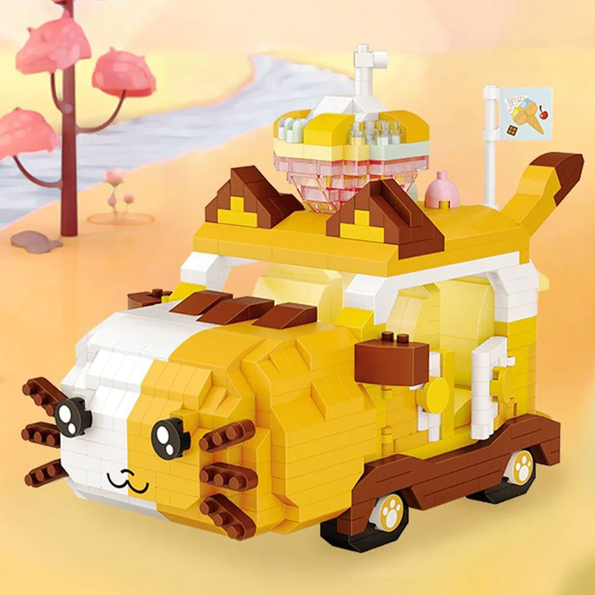 Mini Bloques De Construcción Diseño Coche Gato Loz 