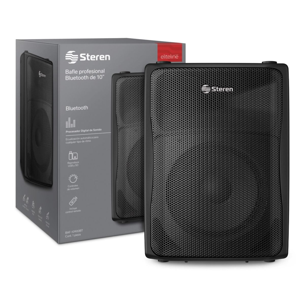 Bafle 10pulg 2500W PMPO Profesional Bluetooth Negro Steren