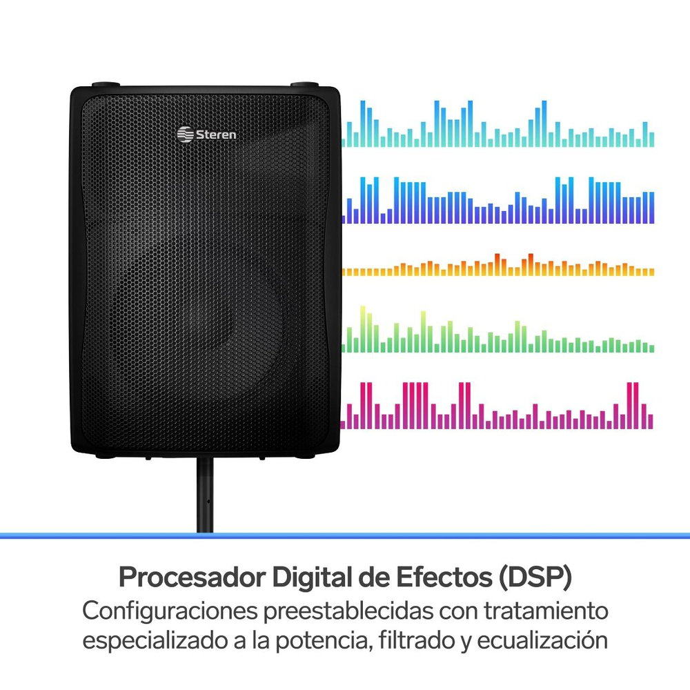 Bafle 10pulg 2500W PMPO Profesional Bluetooth Negro Steren