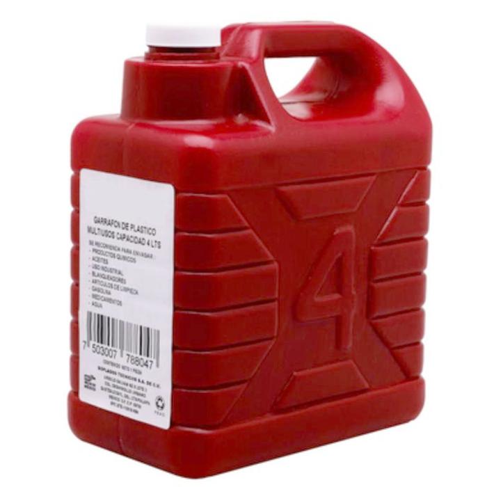 Envases de Bidón de Gasolina MXBMI-004-5 4 Pzas 4L Diámetro 4cm Polietileno Tapa de Rosca Vino, FuelMini