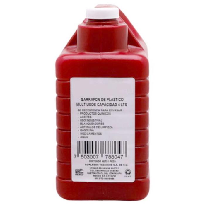 Envases de Bidón de Gasolina MXBMI-004-5 4 Pzas 4L Diámetro 4cm Polietileno Tapa de Rosca Vino, FuelMini