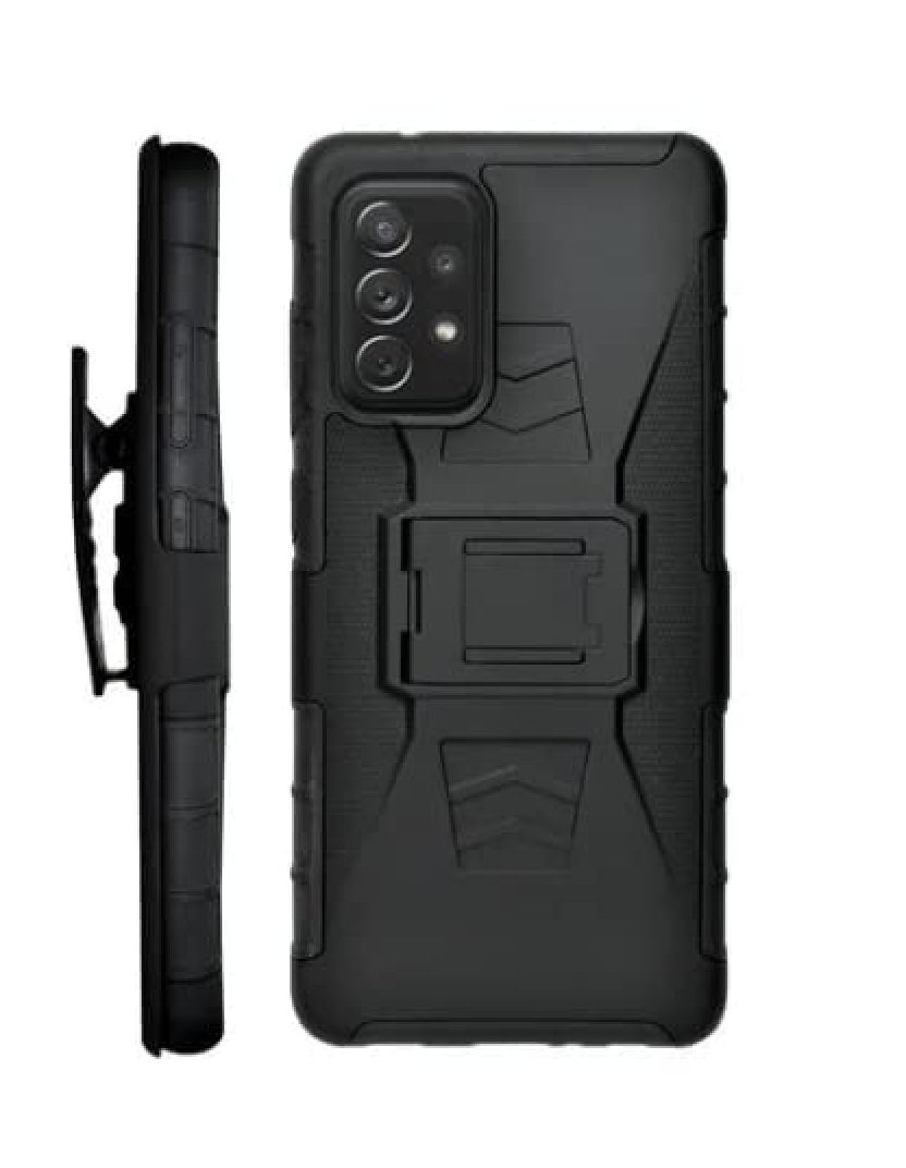 Funda Protector Uso Rudo con Clip más Mica de Cristal Gratis para OPPO A72  Color Negro