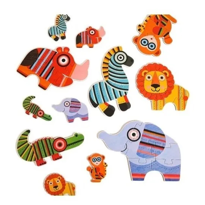 Rompecabezas Animales Selva Juego Armar  Mideer 