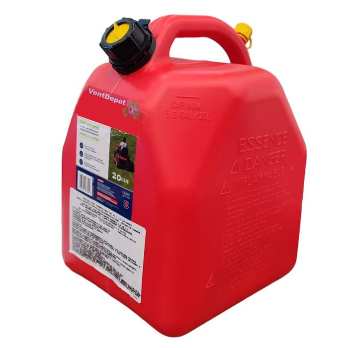 Garrafón de Bidón para Gasolina MXPTF-002-2 2 Pzas 20L Diámetro 5cm Polietileno Tapa de Rosca Protección contra niños Rojo, FuelUltra