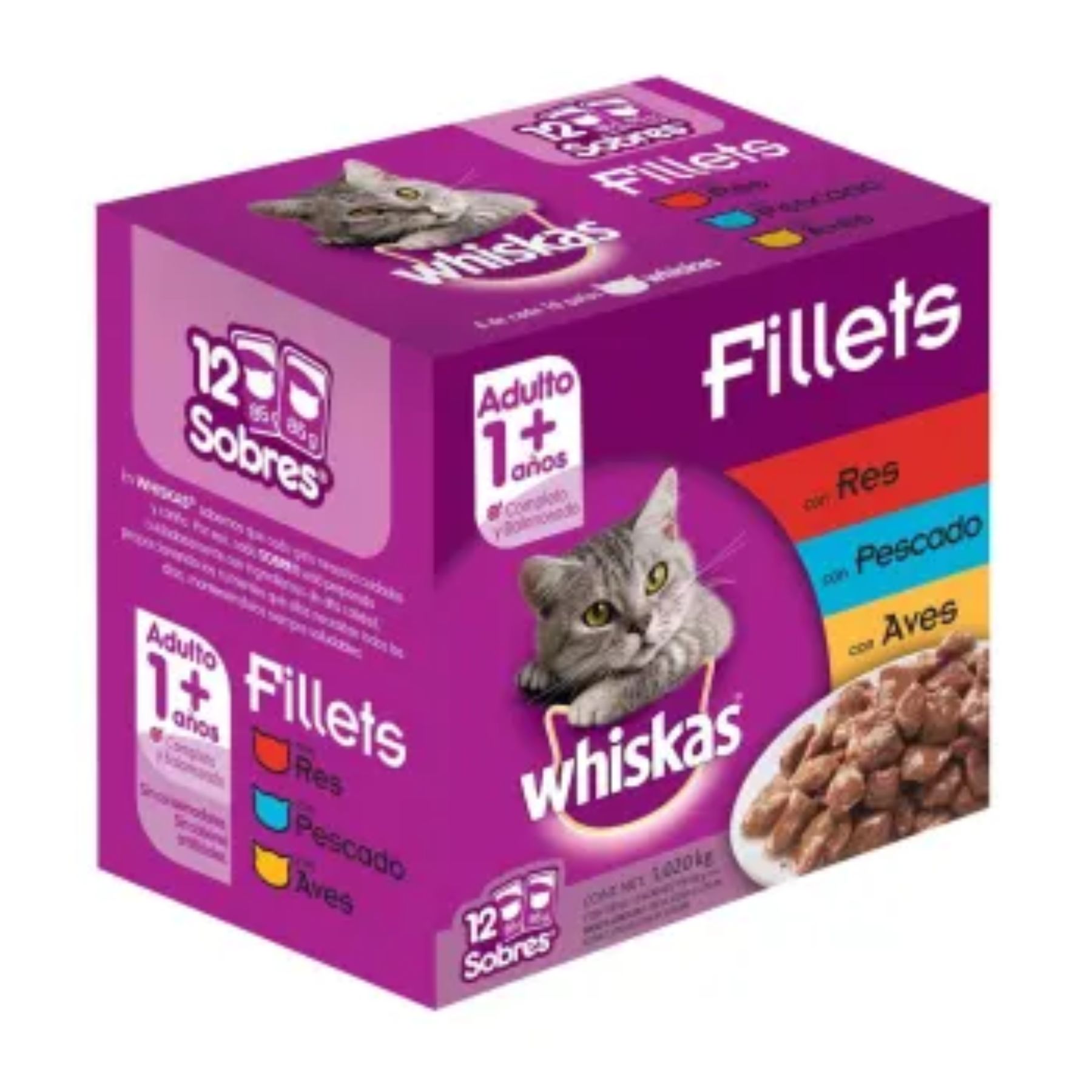 Alimento Humedo para Gato Whiskas 12 pzas 85 g