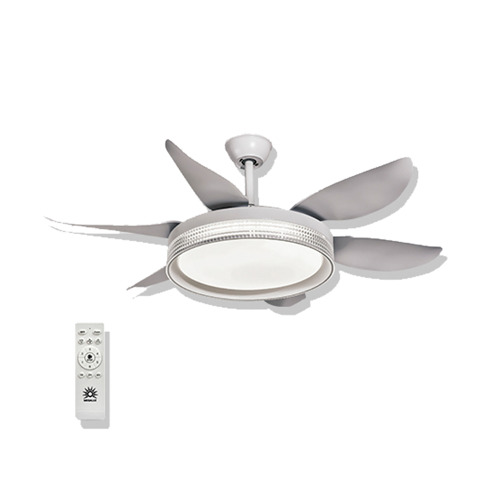 Ventilador de Techo con Lámpara LED de 42" Color Blanco Megaluz F7241
