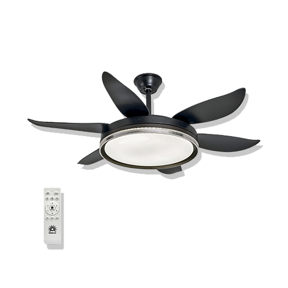Ventilador de Techo con Lámpara LED de 42" Color Negro Megaluz F7243