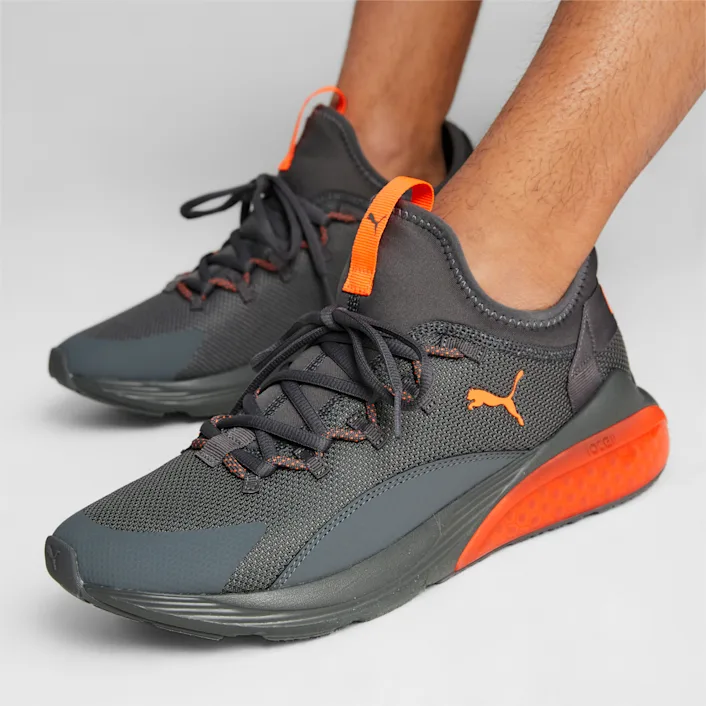 Tenis Puma Cell Vive Mesh Gris Naranja de Caballero Original