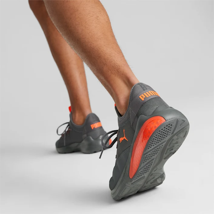 Tenis Puma Cell Vive Mesh Gris Naranja de Caballero Original
