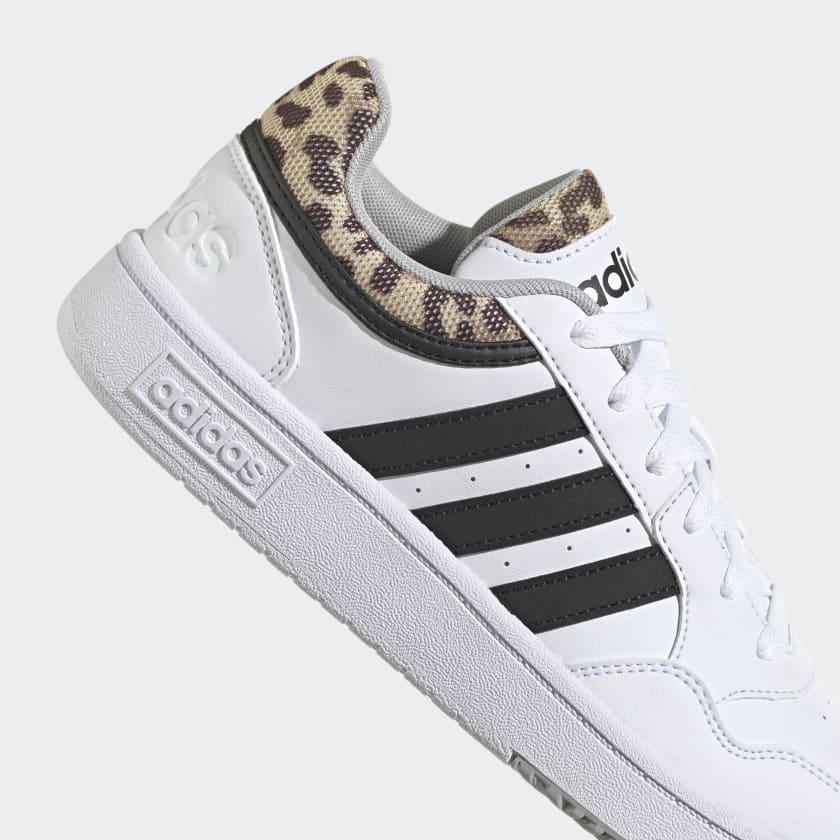Tenis Adidas Hoops Blanco Animal Print de Dama Original.