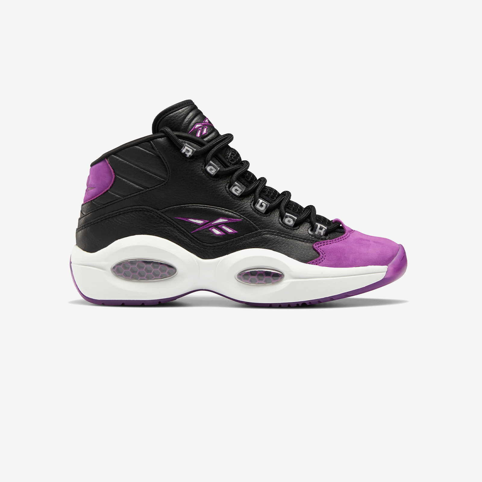 Tenis Reebok Question Mid Allen Iverson Negro Morado de Caballero Original