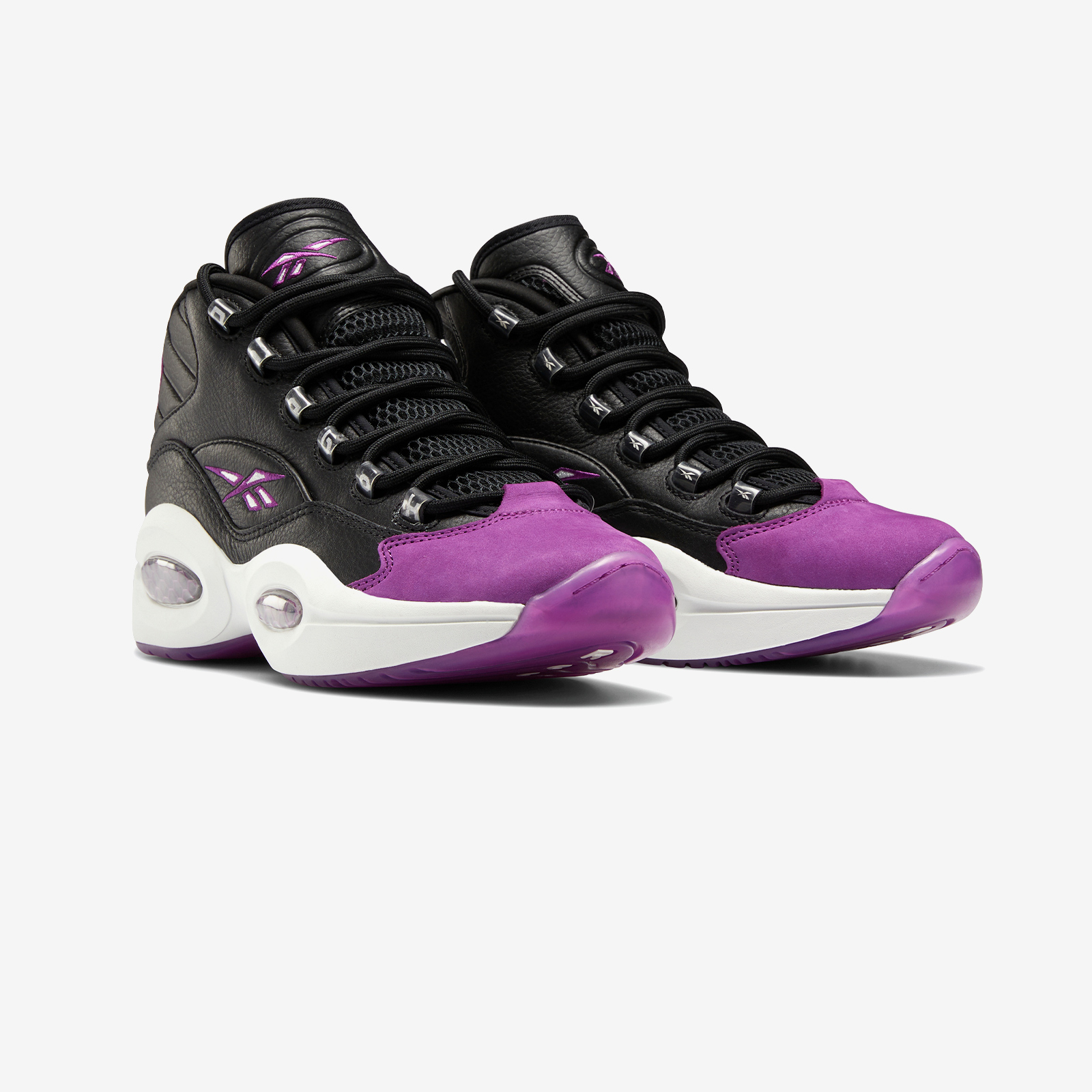 Tenis Reebok Question Mid Allen Iverson Negro Morado de Caballero Original
