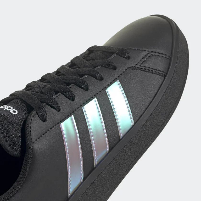 Tenis Adidas Grand Court Negro Iridiscente de Dama Original