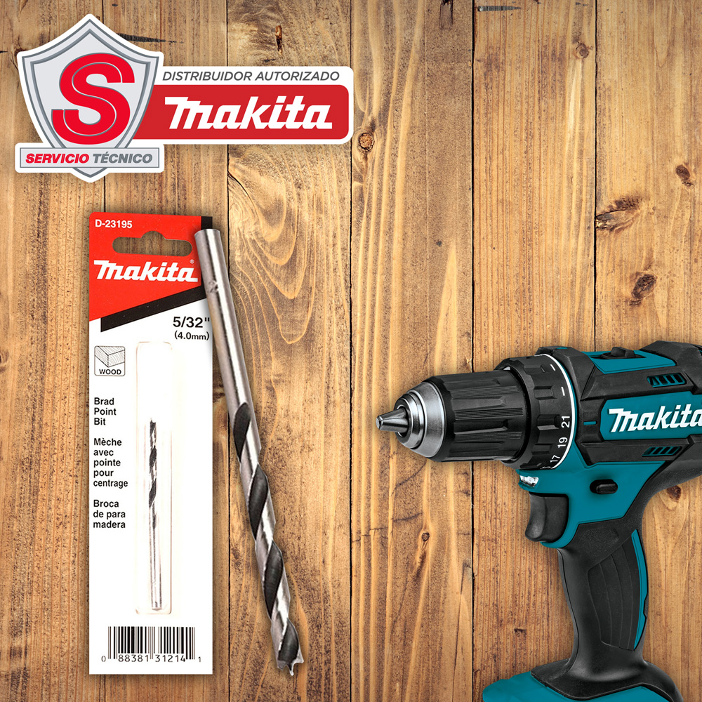 Broca Espiral 3 Puntas 5/32 Para Madera D-23195 Makita