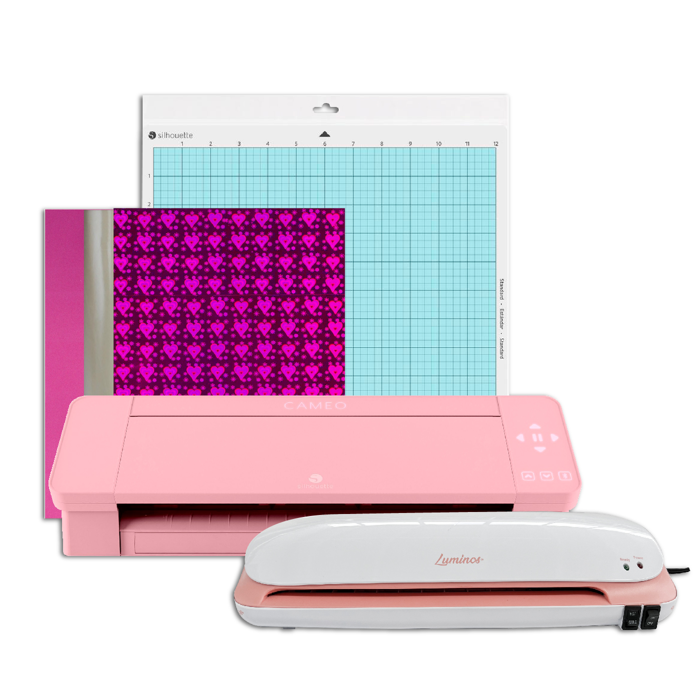 DUO PINK Silhouette Cameo 4 Rosa + Laminadora 9" Rosa