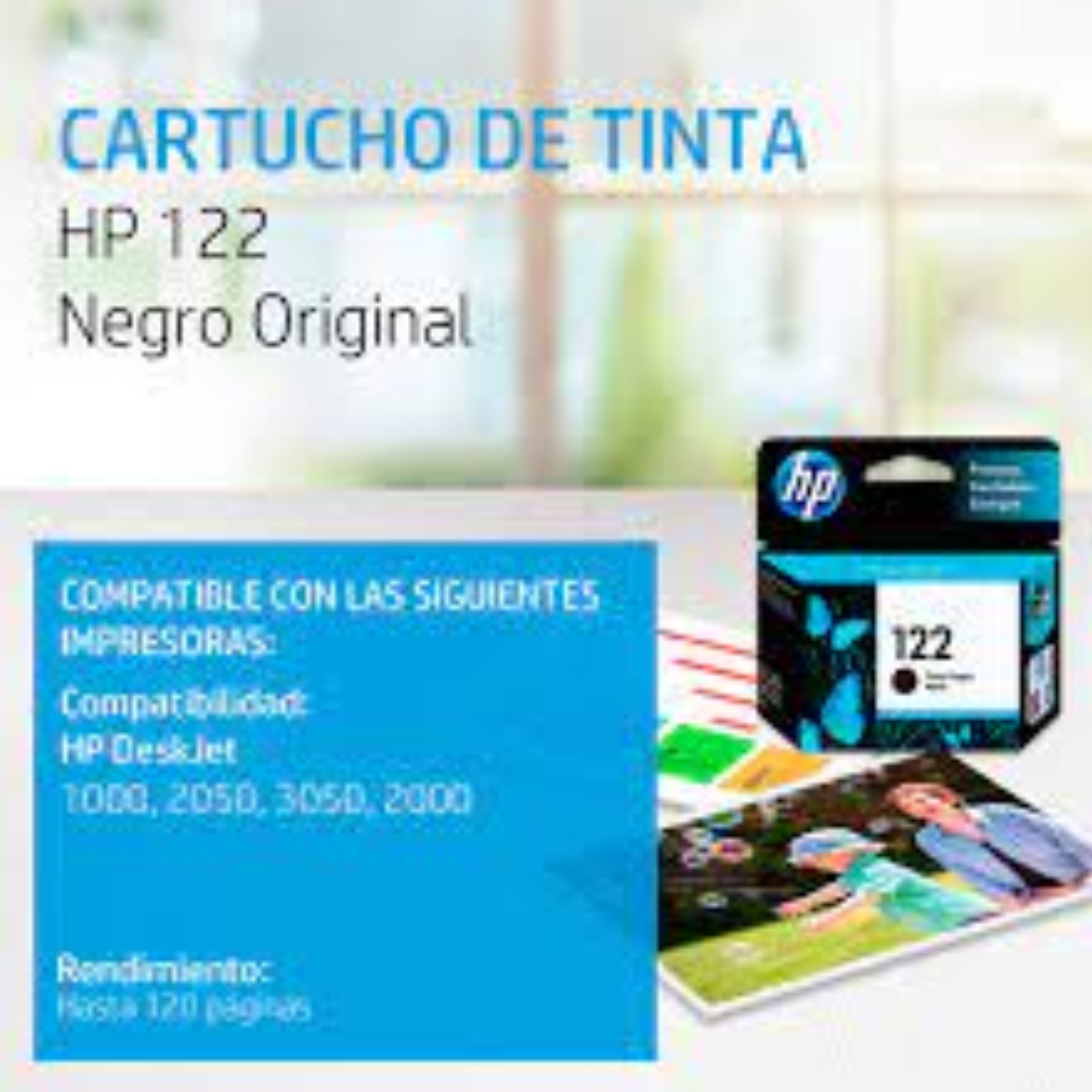 Cartucho de Tinta HP 122 Negro Original CH561HL