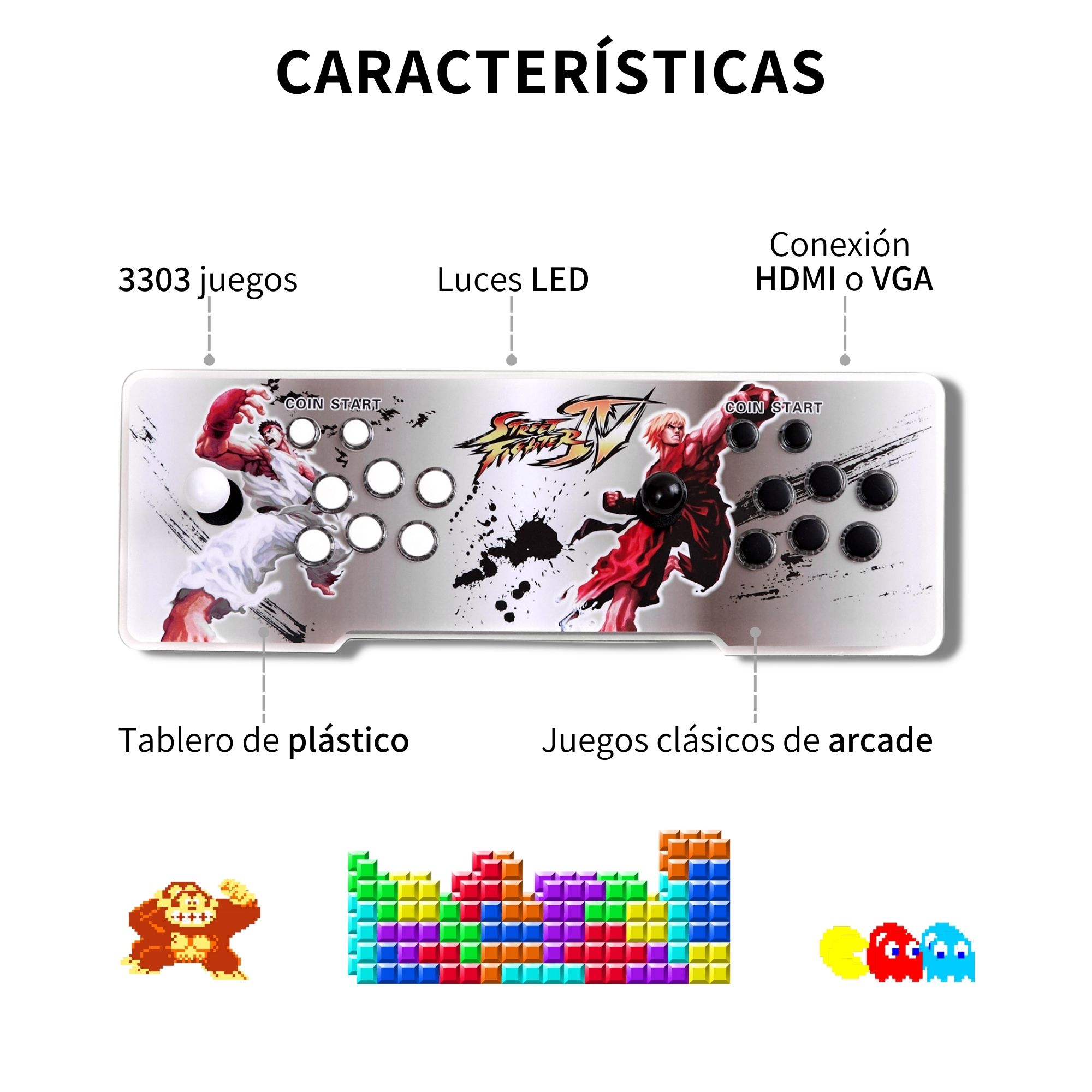 Arcade Pandora Xi Plus 3303 Juegos Consola Tablero Retro Combate