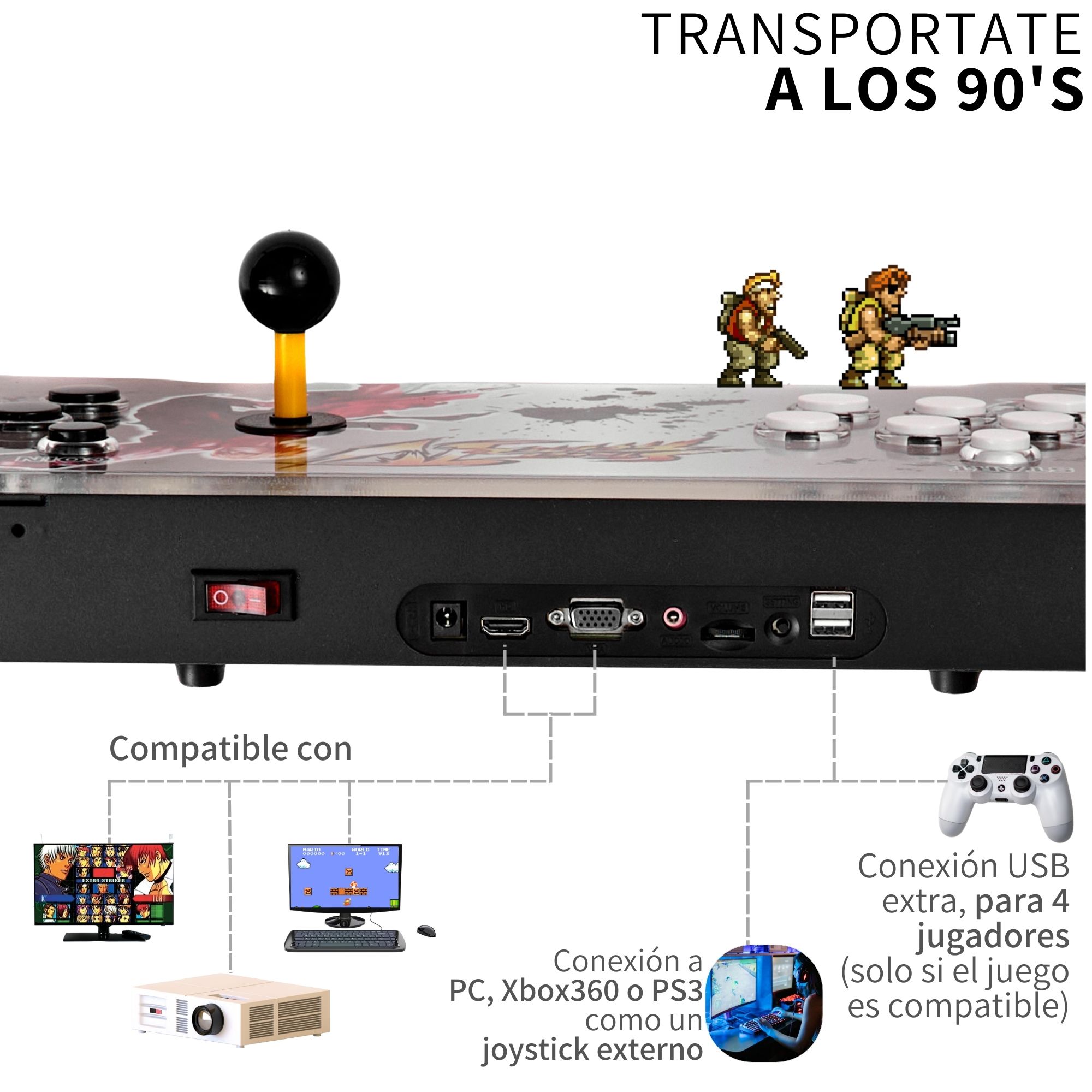 Arcade Pandora Xi Plus 3303 Juegos Consola Tablero Retro Combate