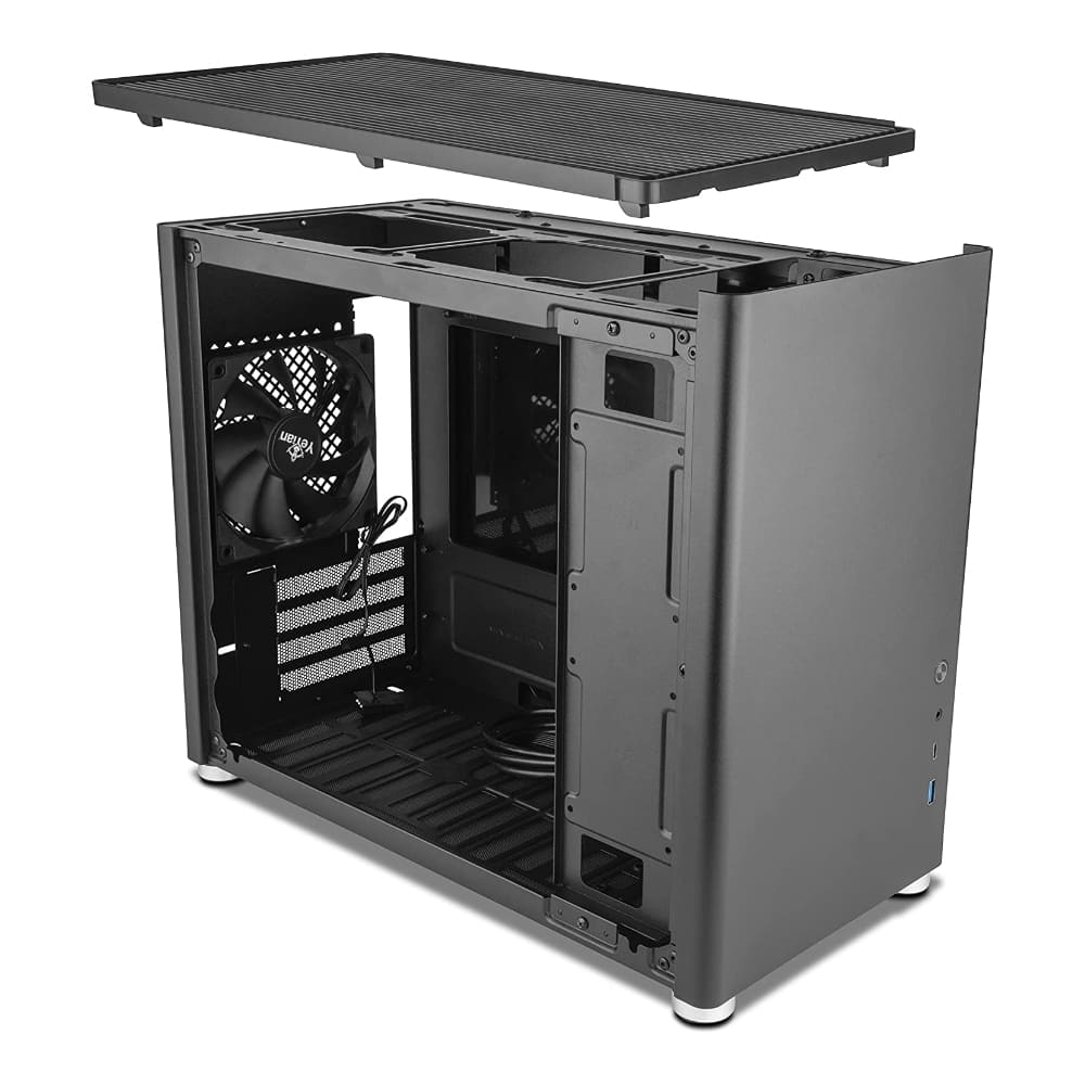 Gabinete Yeyian Hussar micro-ATX, sin Fuente, Cristal Templado, Negro.
