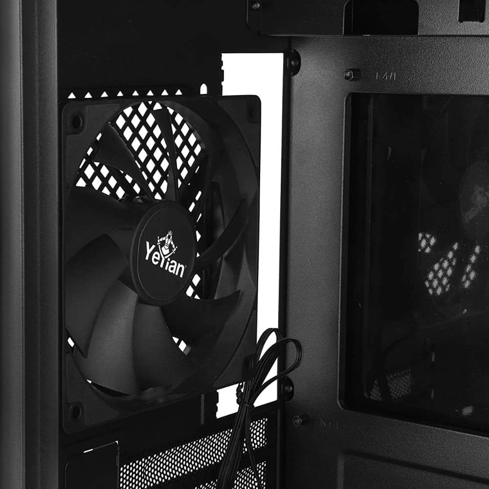 Gabinete Yeyian Hussar micro-ATX, sin Fuente, Cristal Templado, Negro.