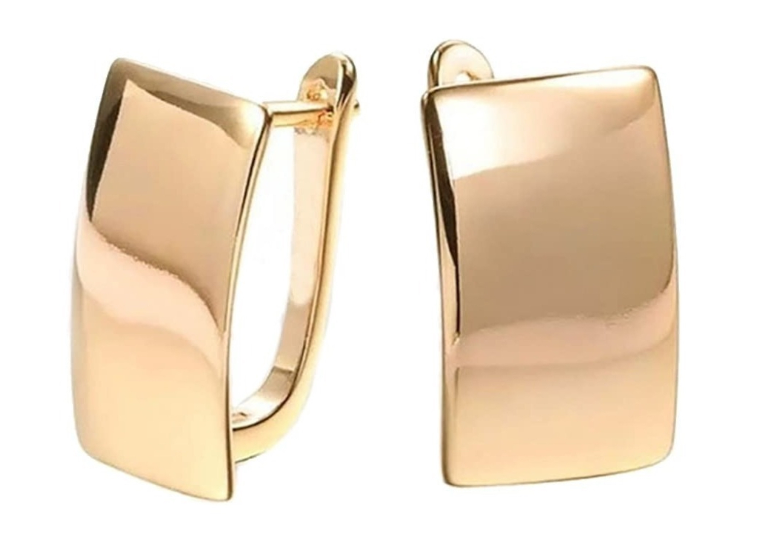 Aretes Mujer Oro 18k Cuadradas FUNBU