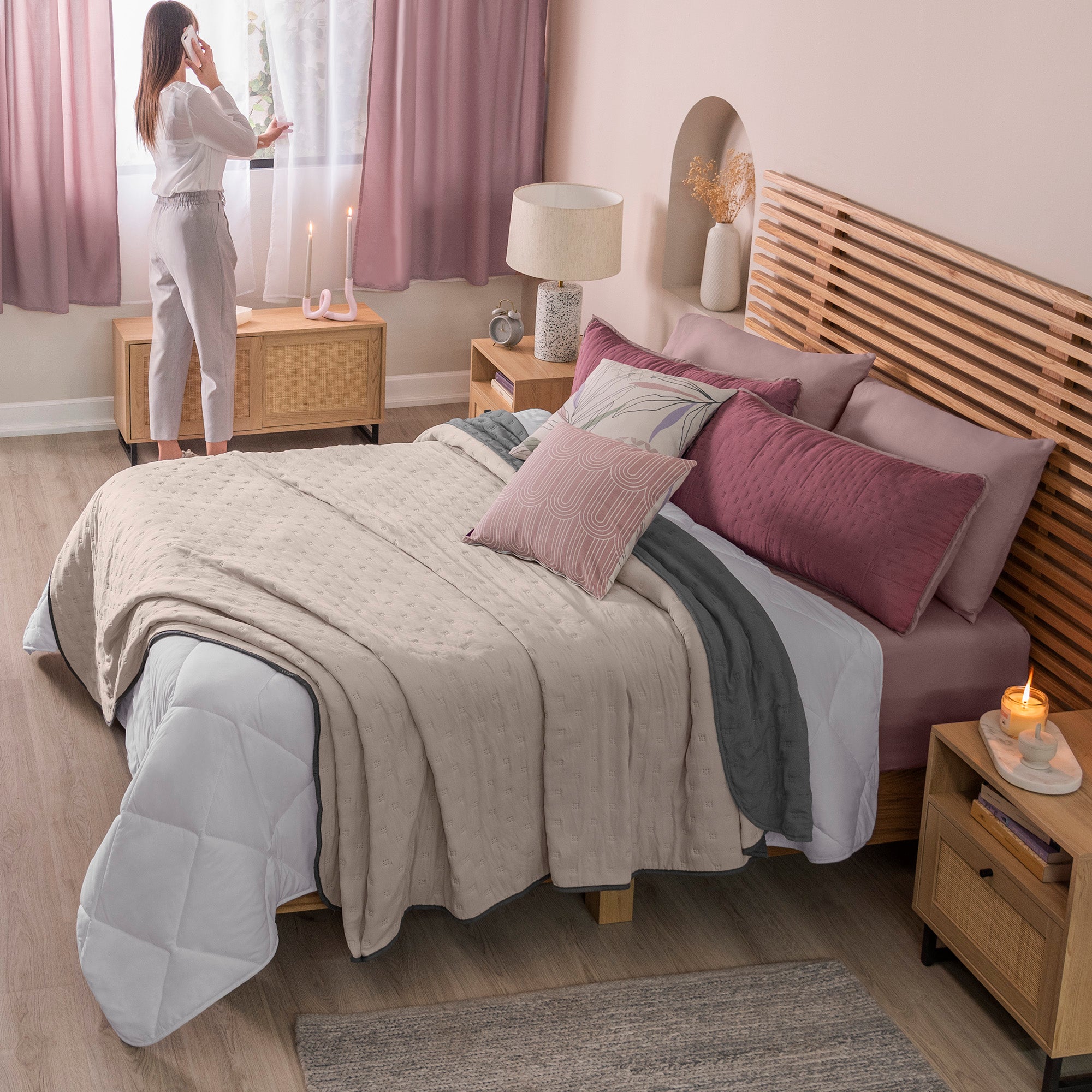 Edredón Novo Gris Matrimonial- Vianney