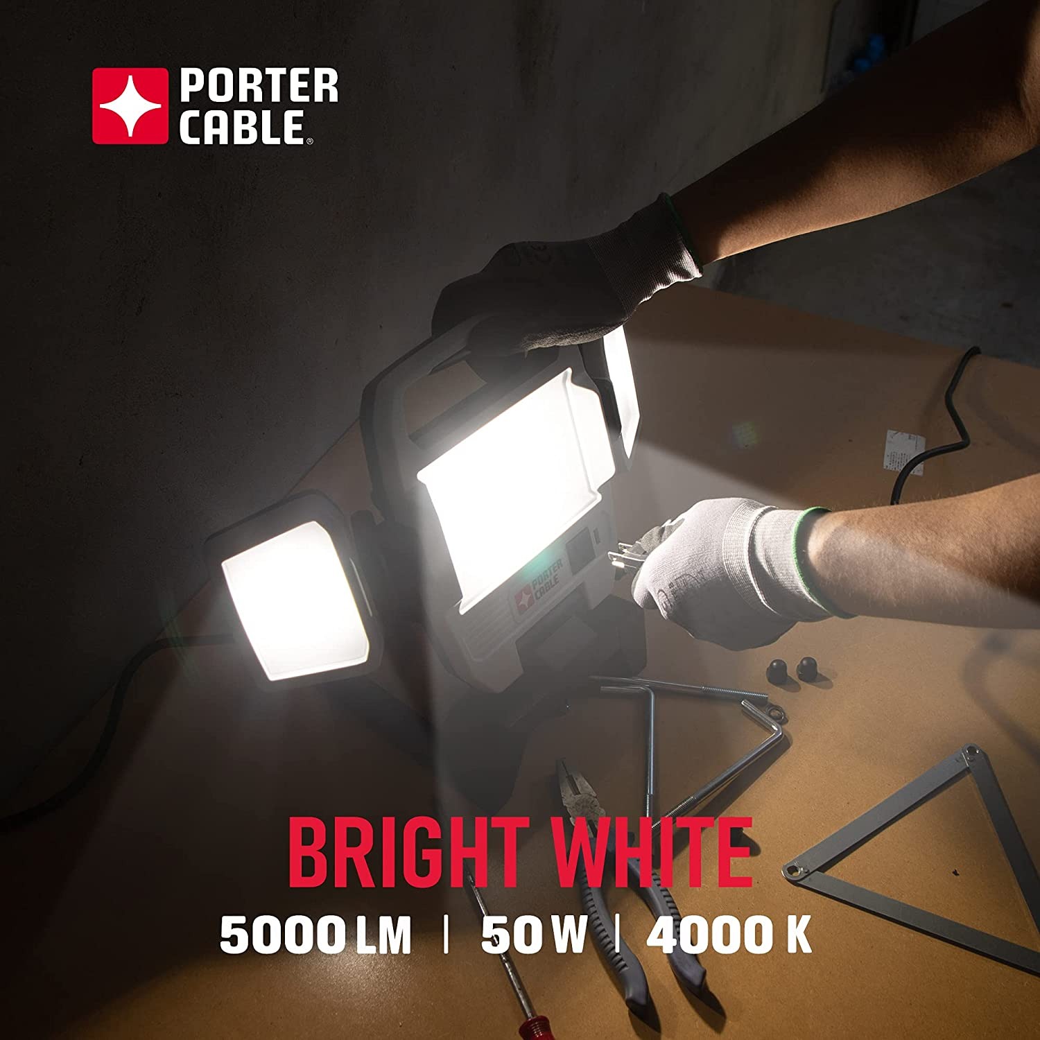 Porter-cable 50w 5000-lumen Max Luz De Trabajo Led Portatil