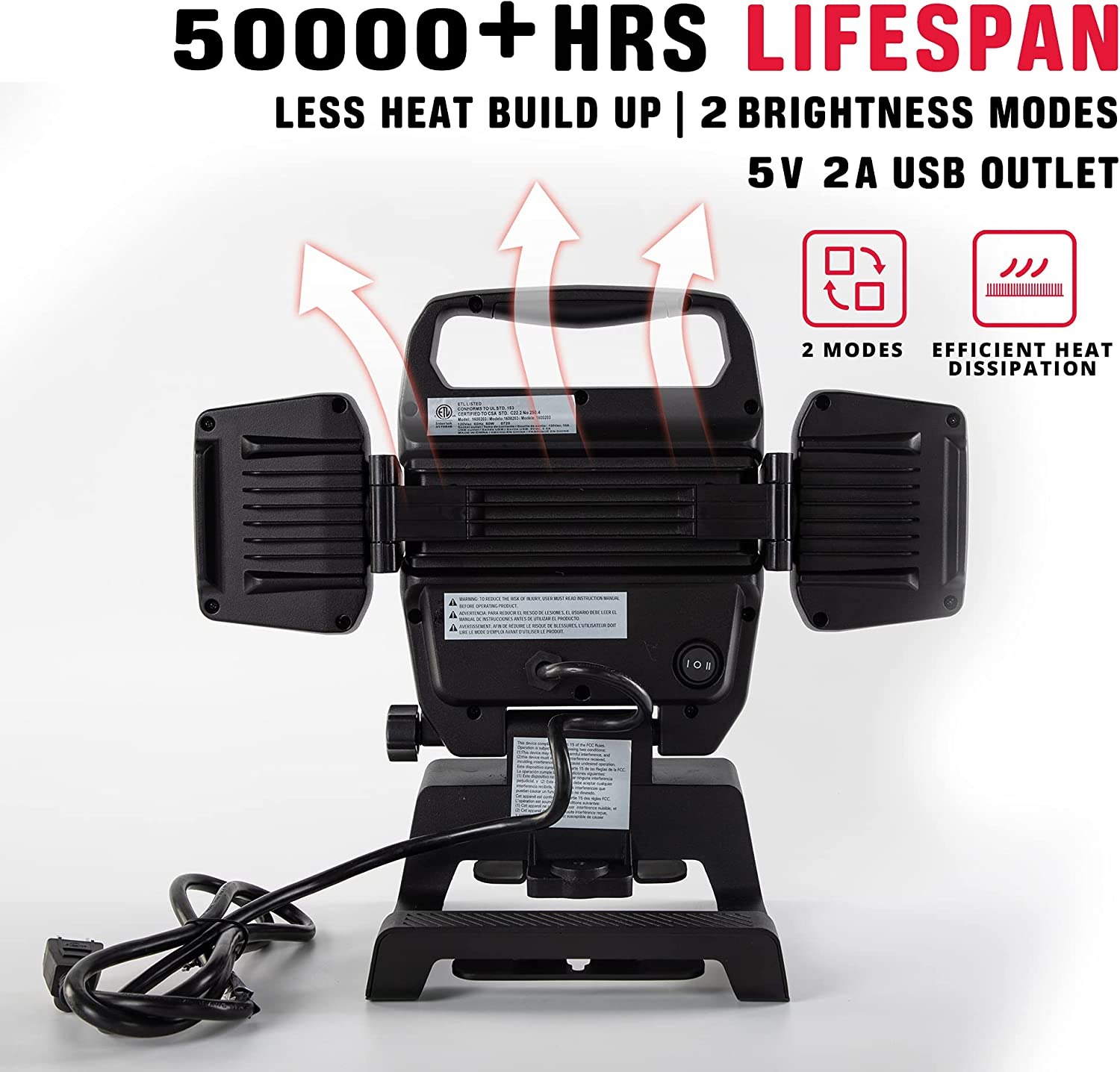 Porter-cable 50w 5000-lumen Max Luz De Trabajo Led Portatil