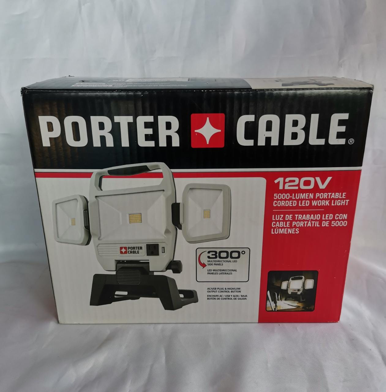 Porter-cable 50w 5000-lumen Max Luz De Trabajo Led Portatil
