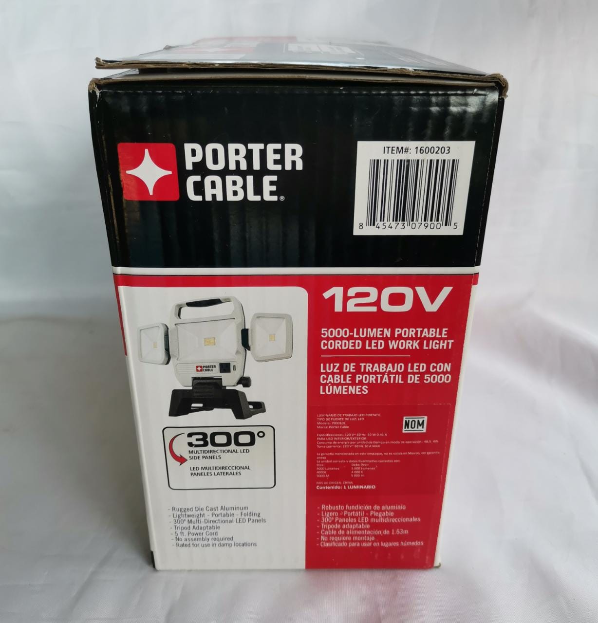 Porter-cable 50w 5000-lumen Max Luz De Trabajo Led Portatil